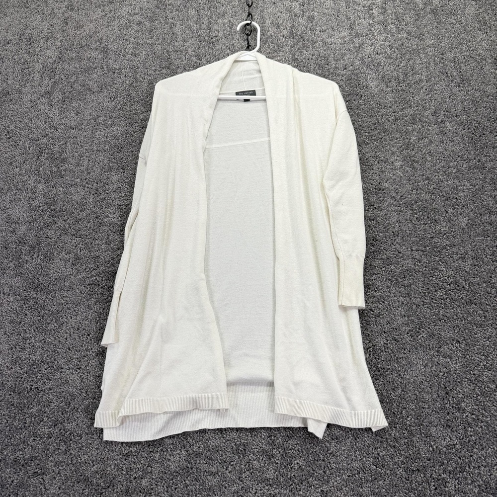 The Limited Sweater Cardigan Womens XS White Open Front Lightweight Knit Casual